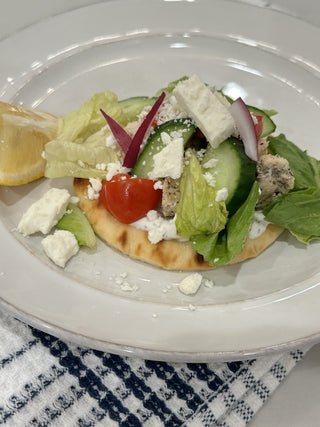 Open Face Greek Chicken Pitas